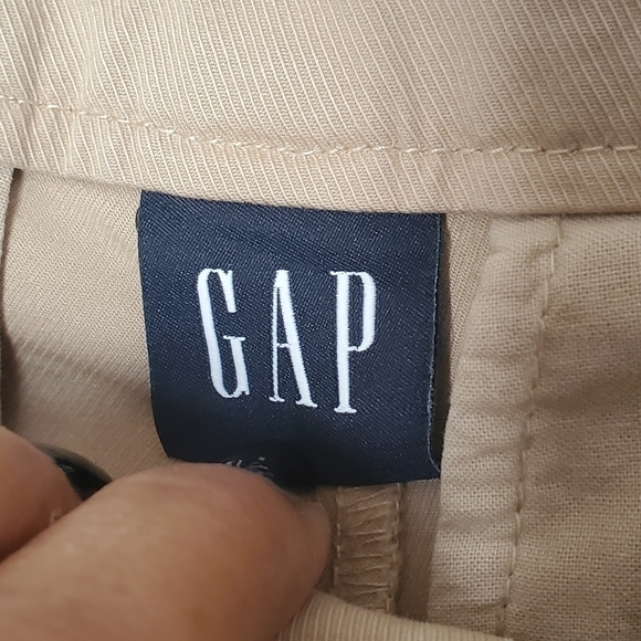 Gap Straight Up Khakis Tan Straight Tapered Leg High Rise Stretch Cropped Size 6 - Picture 8 of 11
